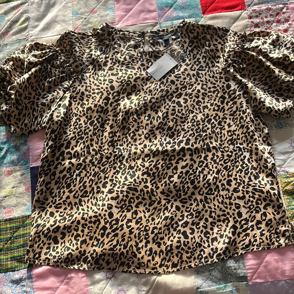 NWT Cheetah Print French Connection Blouse - Size L
